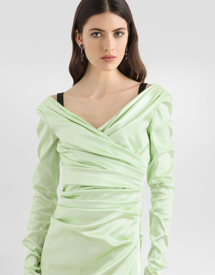 Dolce & Gabbana Abito in raso stretch Multicolore F60DHTFURAD