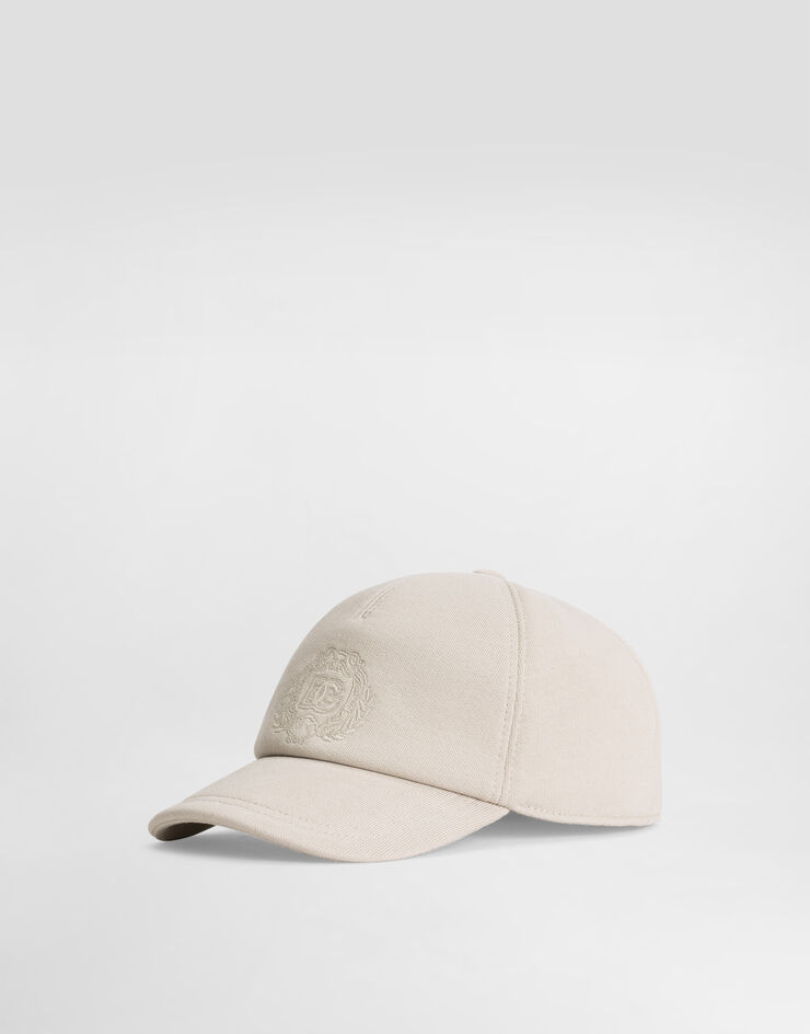 Dolce & Gabbana Fleece baseball hat with DG embroidery Beige LB4H80G7PEQ