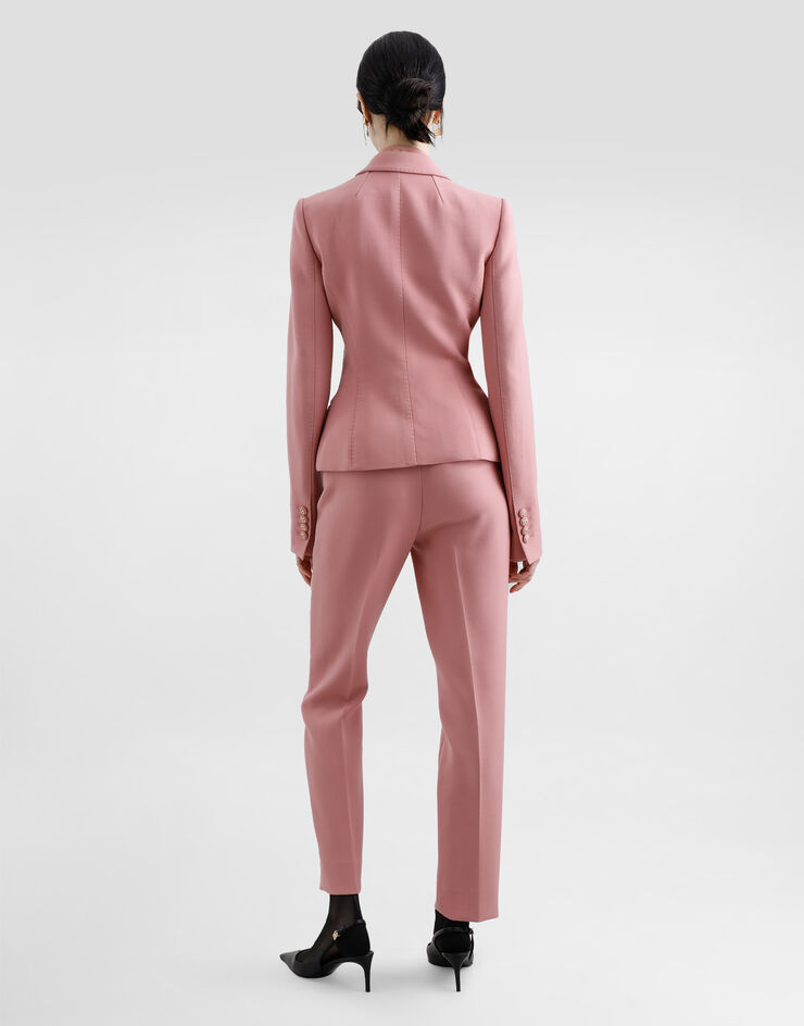 Dolce & Gabbana Pantalón sastre en crepé doble de lana Rosa FTAM2TFU2L8