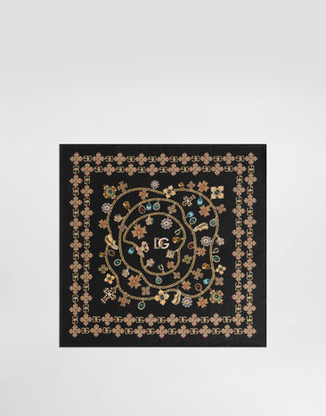 Dolce & Gabbana Foulard 50 x 50 en sergé de soie Multicolore FN093RGDDAW