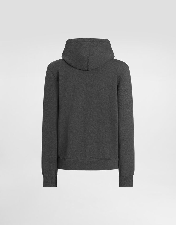 Dolce & Gabbana Jersey sweatshirt with heraldic patch Grey G9BGDZG7PZT