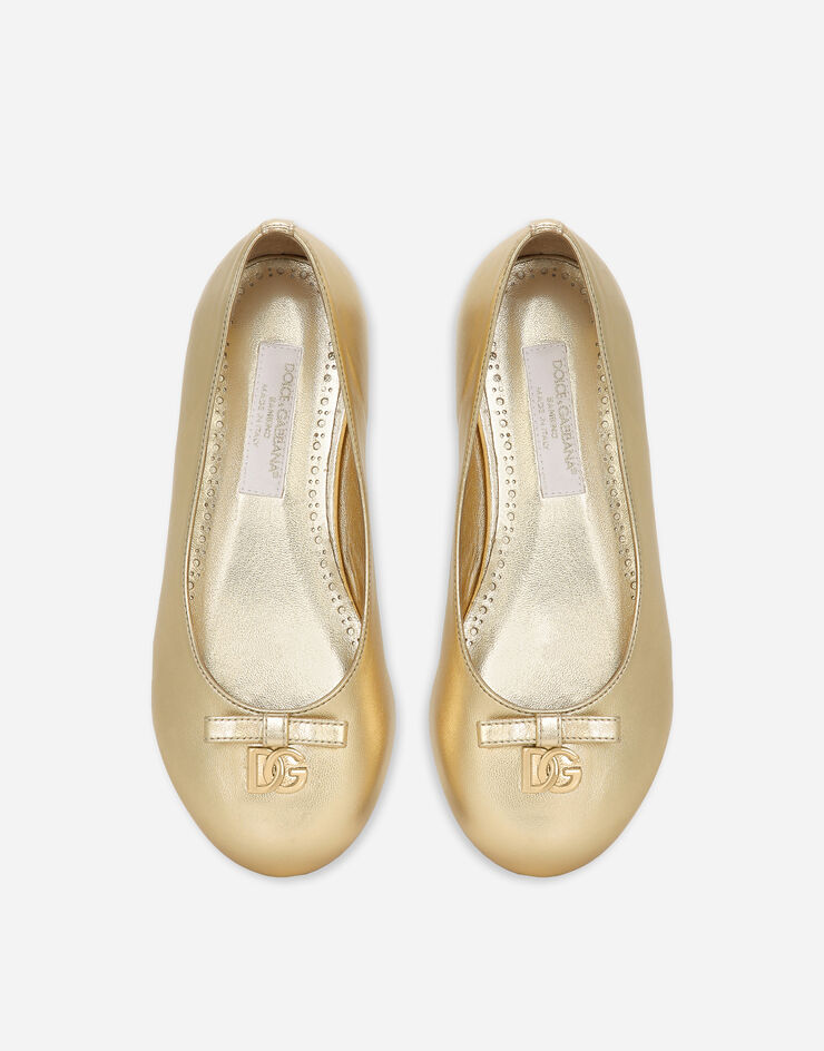 Dolce&Gabbana Foiled nappa leather ballet flats Gold D11141AJ133