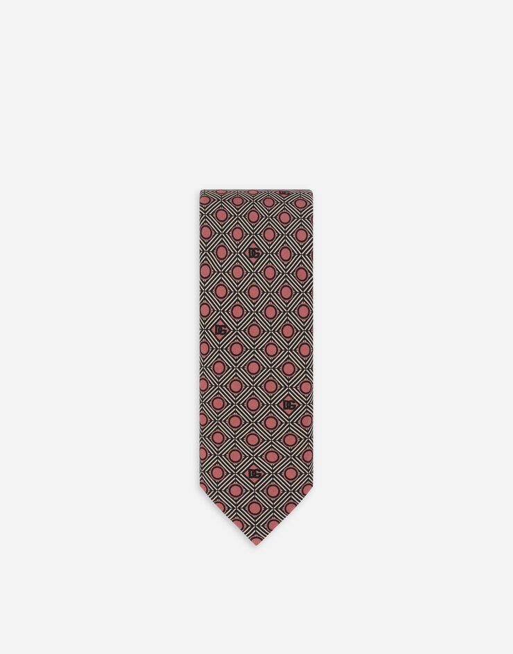 Dolce & Gabbana Cravate en soie à imprimé micro motifs logo DG Imprimé GT149EG0WSO