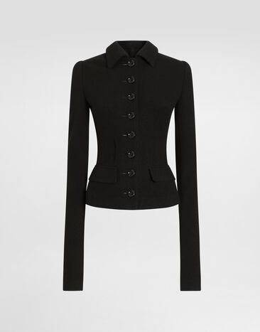 Dolce & Gabbana Single-breasted wool jacket Black F27LPTHU2BB