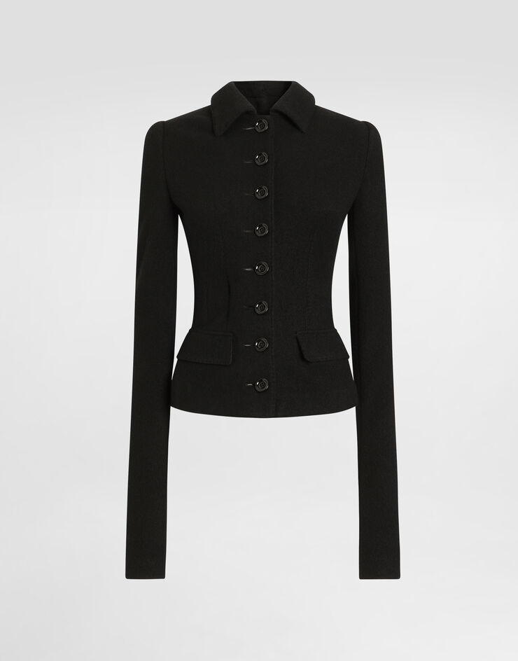 Dolce & Gabbana Single-breasted wool jacket Black F27LPTHU2BB