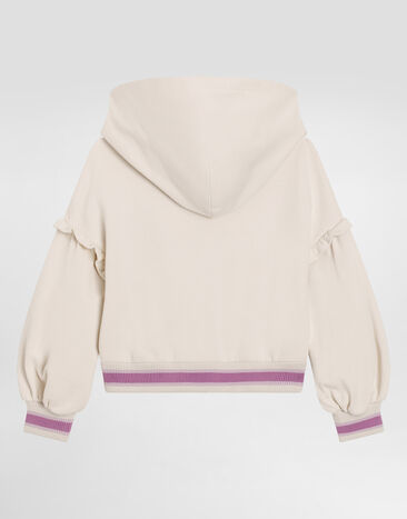 Dolce & Gabbana Sweat-shirt oversize avec capuche et imprimé violettes Multicolor L5JWCCG7PHT