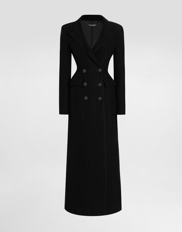 Dolce & Gabbana Double-breastedwool coat Black F0W5KTHU2AX
