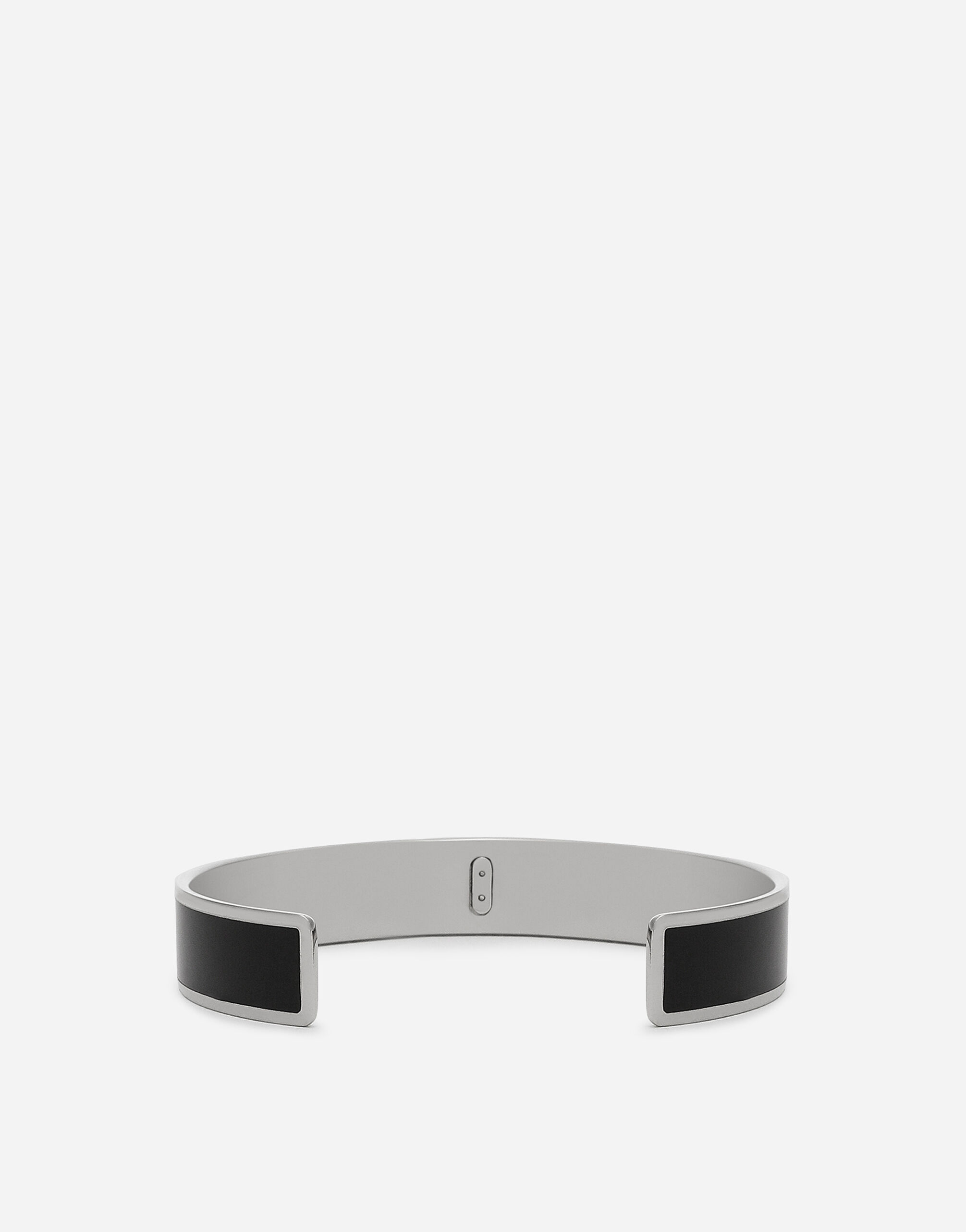 Enameled bracelet with DG logo in Black for Men
