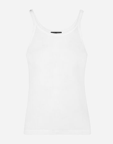 Dolce & Gabbana Camiseta sin mangas de algodón Negro VG4390VP187