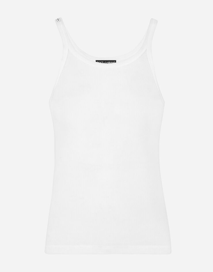 Dolce & Gabbana Tanktop aus Baumwolle WEISS G8KG5TFU7AV