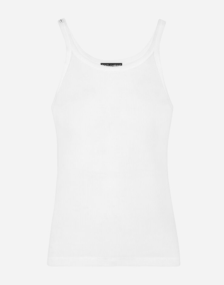 Dolce & Gabbana Camiseta sin mangas de algodón Blanco G8KG5TFU7AV