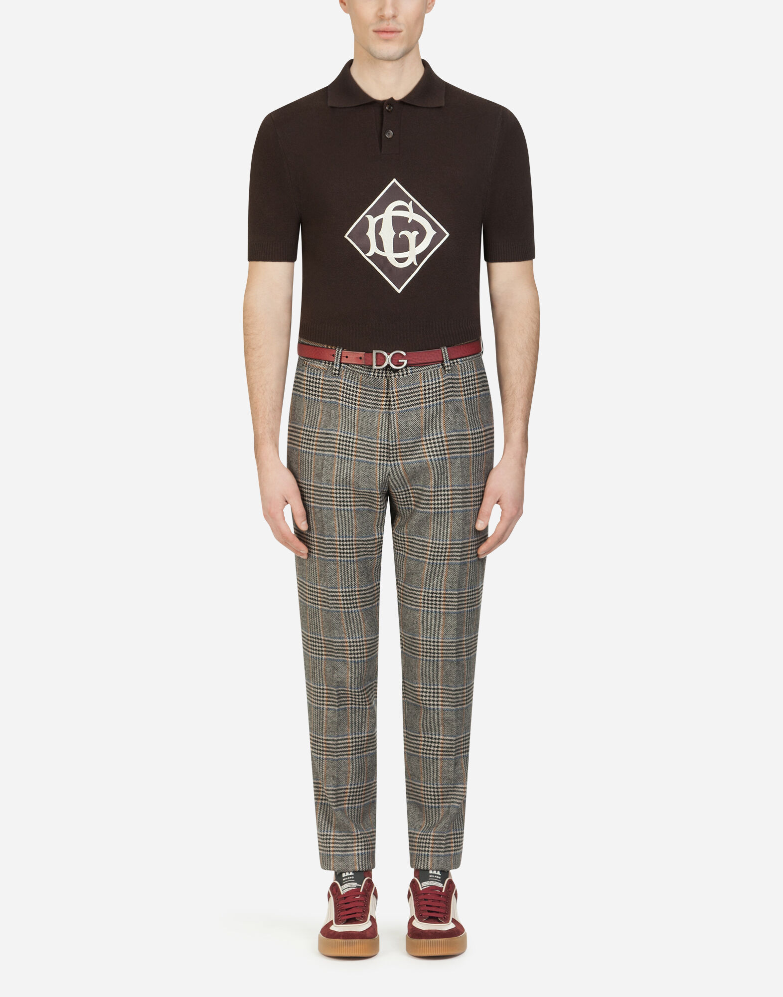 【Dolce&Gabbana】DGハードウェア付きウールポロネックセーター Dolce&Gabbana】DGハードウェア付きウールポロネックセーター