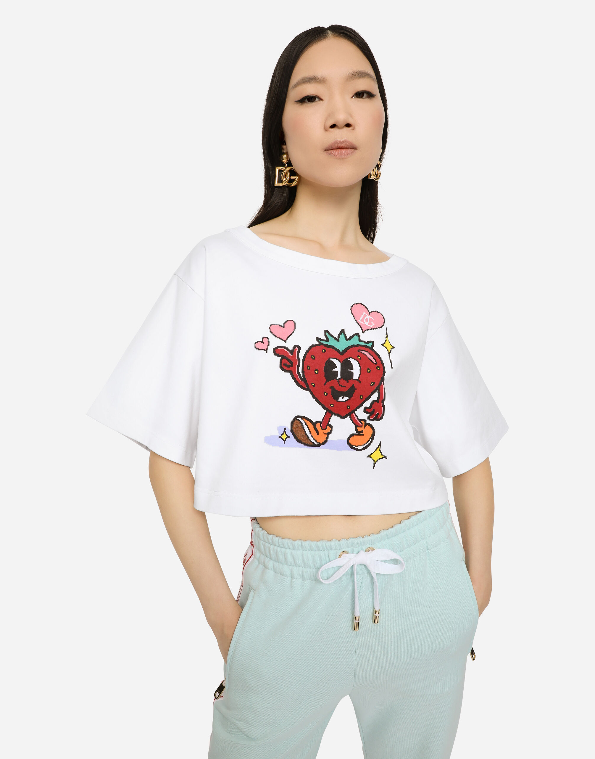 Interlock T-shirt with Mr. Strawberry print