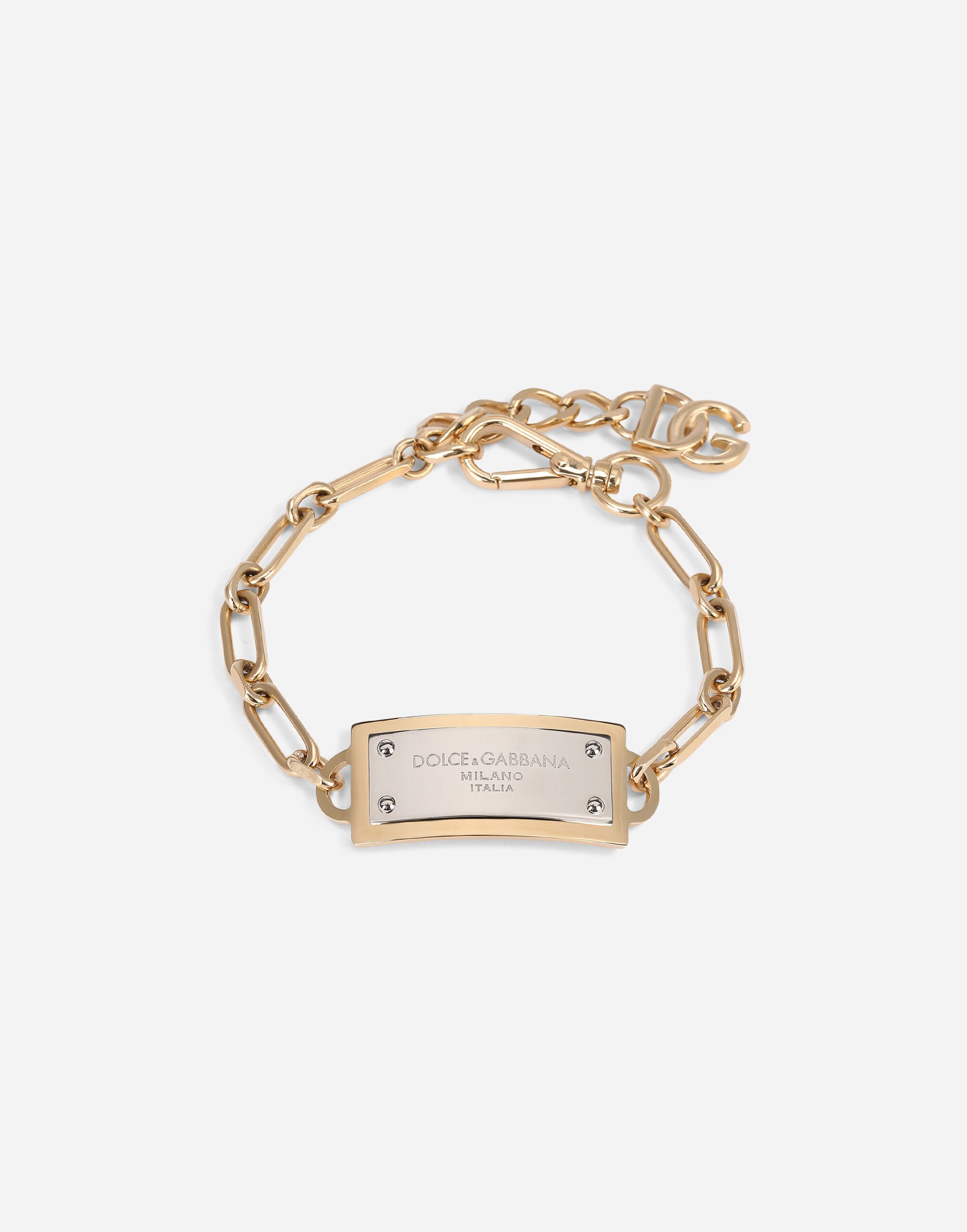 Dolce & Gabbana Branded plate bracelet Grey GYACETFU21Q