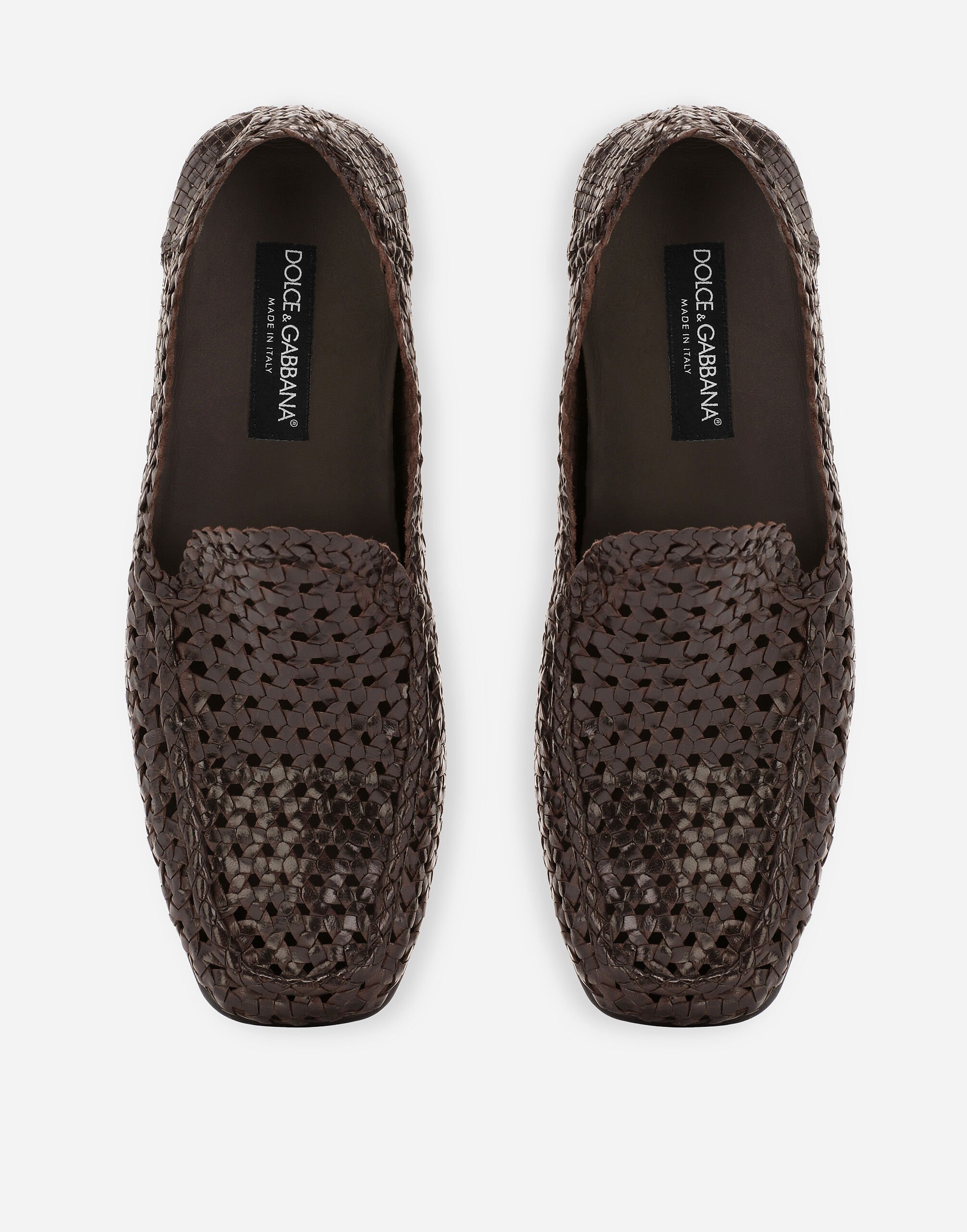 Goatskin slippers in Brown for Men Dolce Gabbana