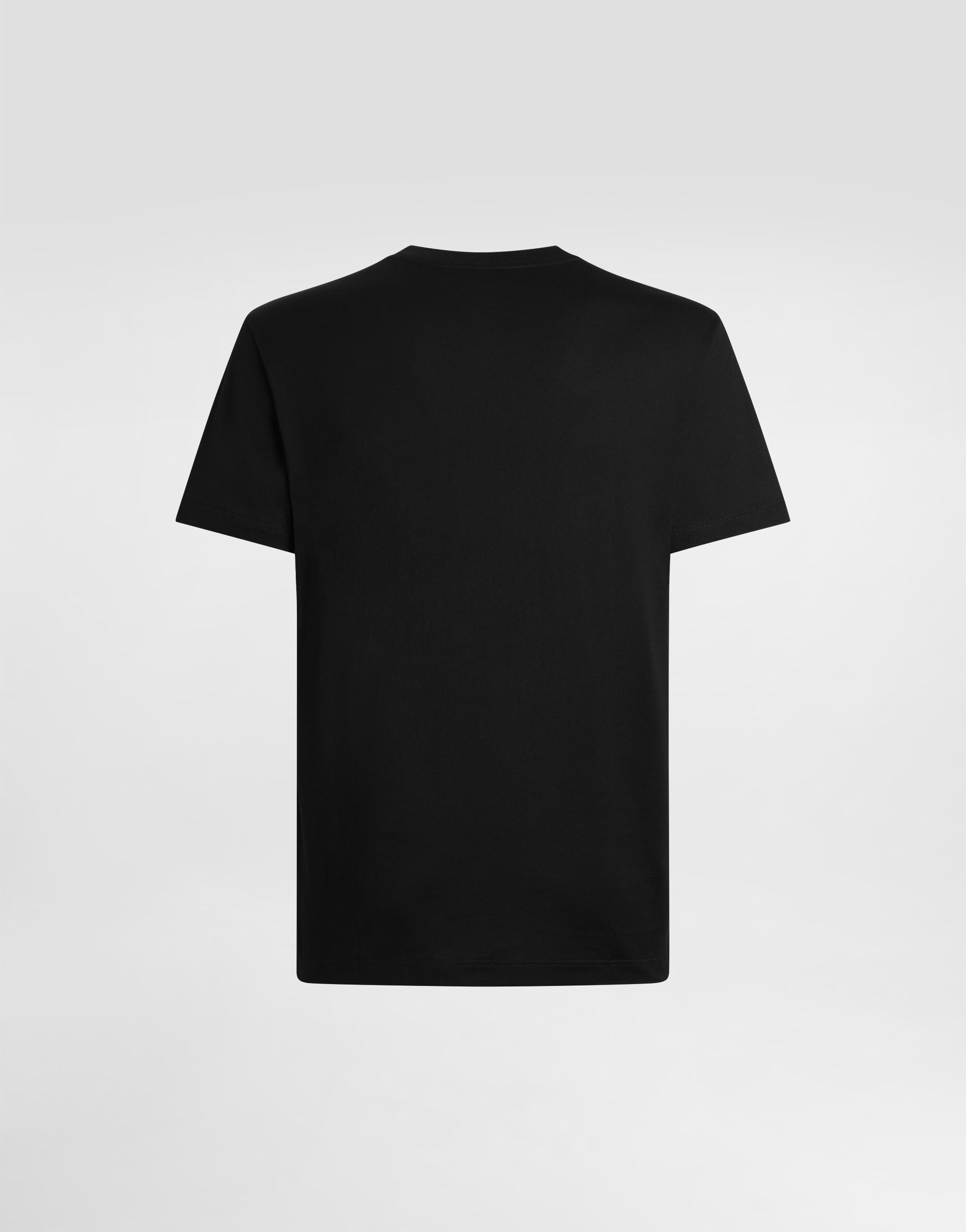 ブラックのメンズ Tシャツ コットン DG Milanoロゴエンブロイダリー