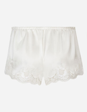 Dolce & Gabbana Shorts in satin with lace White O3A02TONO13