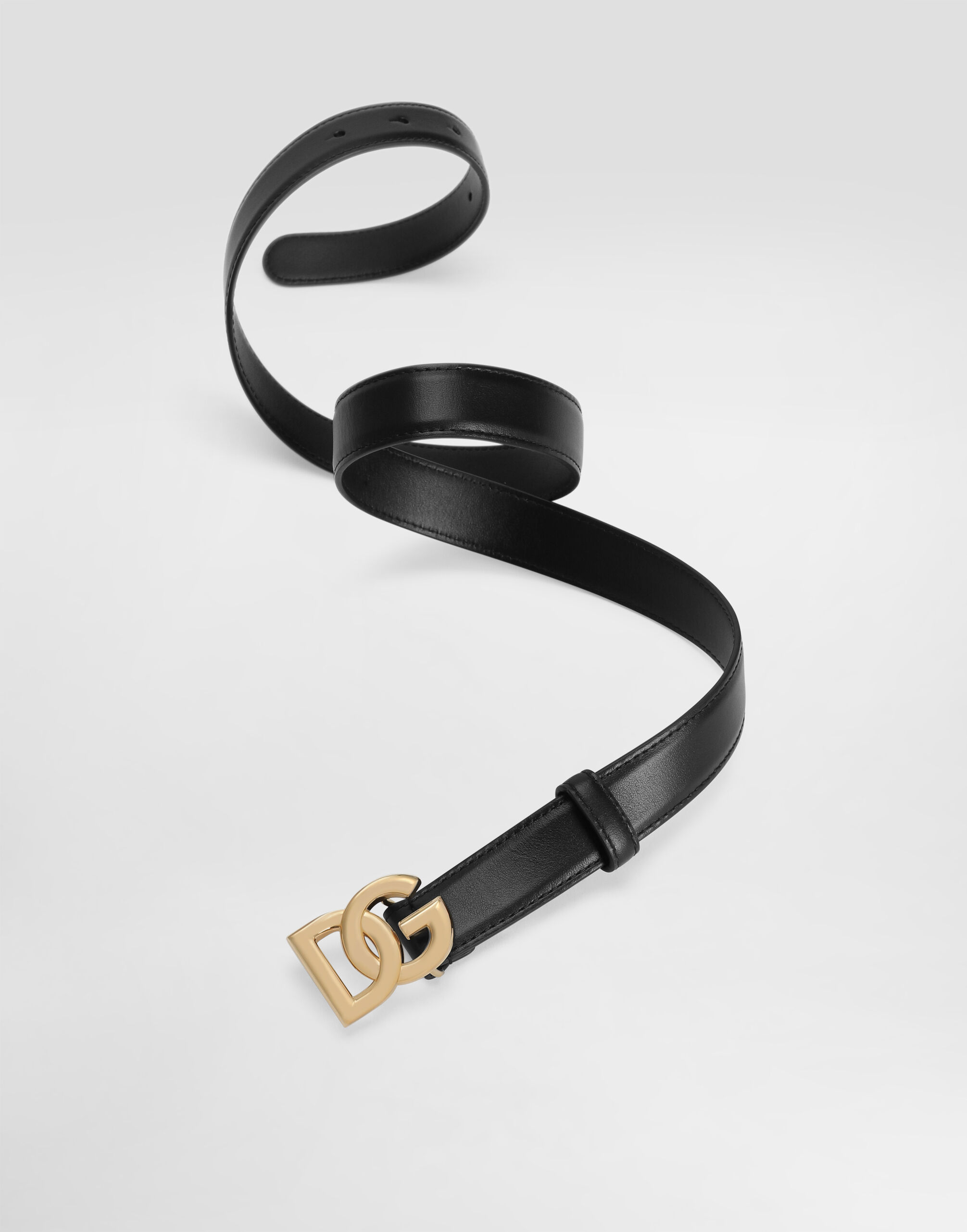 Calfskin belt with DG logo in Black for Women | Dolce&Gabbana® US