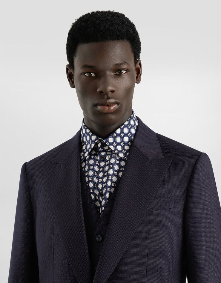 Dolce & Gabbana Single-breasted micro-patterned wool suit Multicolor GK02XTFM2GS