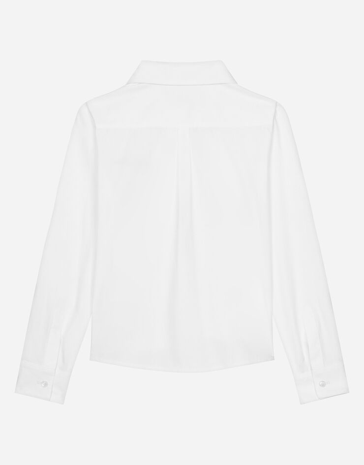 Dolce & Gabbana قميص بوبلين بتفصيل توليب وشعار Dolce&Gabbana أبيض L56S14FU5WJ