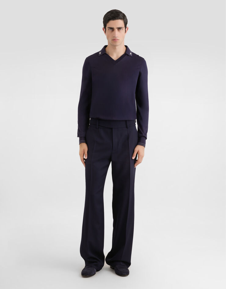 Dolce & Gabbana 실크 폴로 셔츠 Blue GXZBATJBSOI