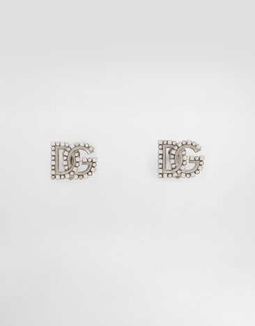 Dolce & Gabbana Ohrringe mit DG-Logo aus Strass Silber WER2L4W1111