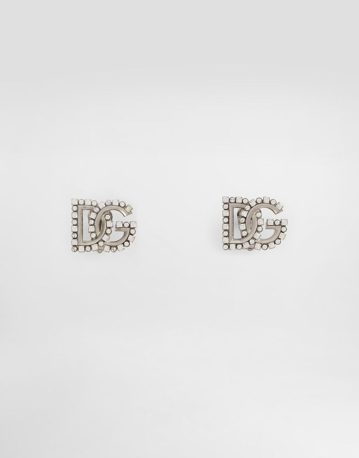 Dolce & Gabbana 水钻 DG 徽标耳环 银 WER2L4W1111