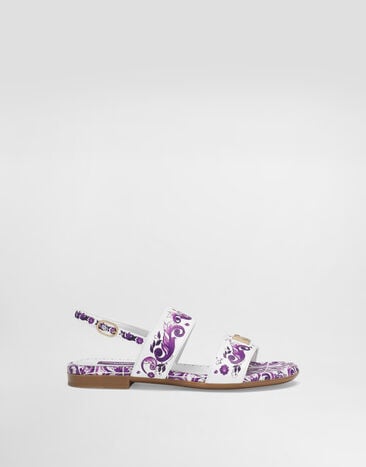 Dolce & Gabbana Majolica-print calfskin sandal Multicolor D10819A1114