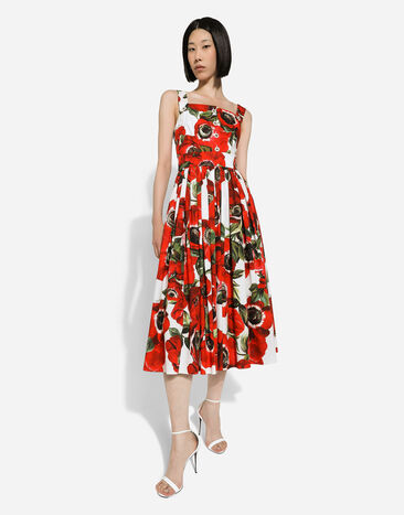 Dolce & Gabbana 아네모네 프린트 코튼 선 드레스 머스터드 F6GAZTHS5Q0
