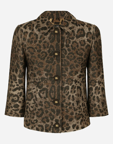 Dolce & Gabbana Wool jacquard Gabbana jacket with leopard design Animal Print BB7116AM568