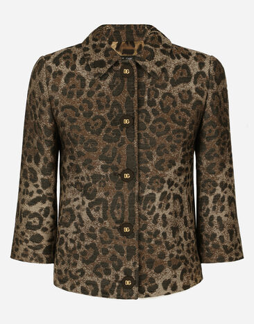 Dolce&Gabbana Chaqueta Gabbana en jacquard de lana con motivo de leopardo Estampado Animalier F9R11THSMW8