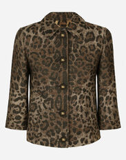 Dolce & Gabbana Wool jacquard Gabbana jacket with leopard design Black F26T2TFUGPO