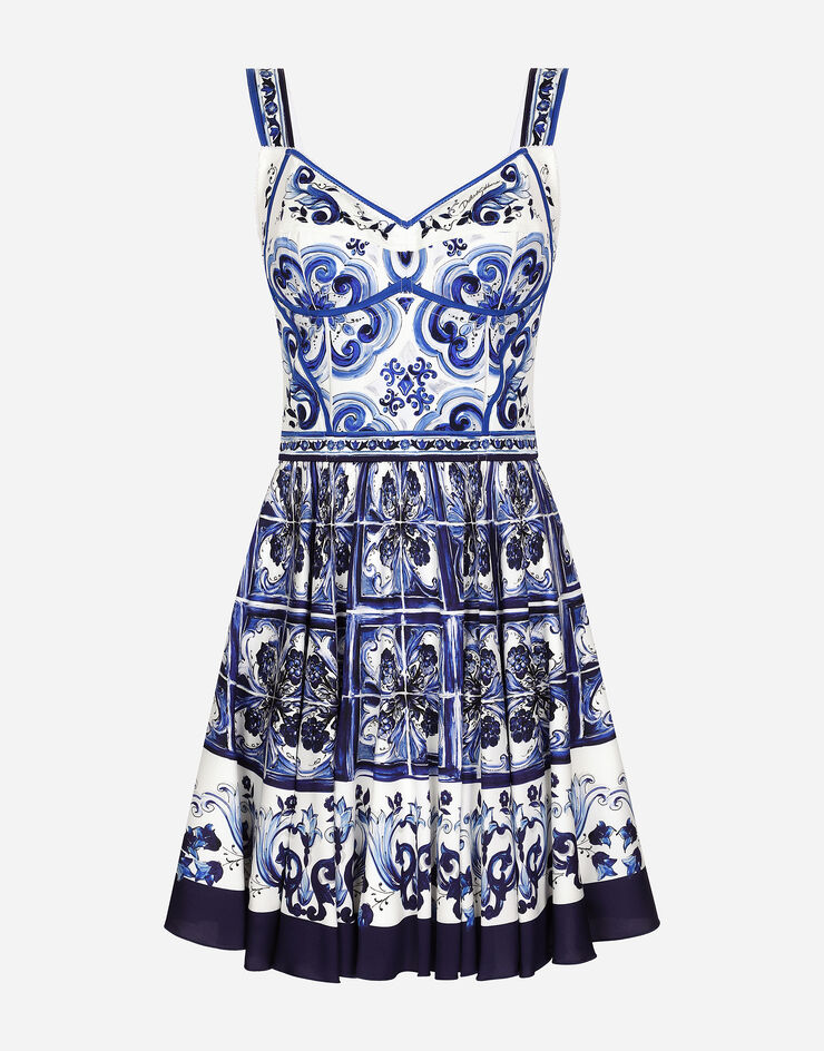 Dolce & Gabbana Short majolica print dress Multicolor F6VK2THPADW