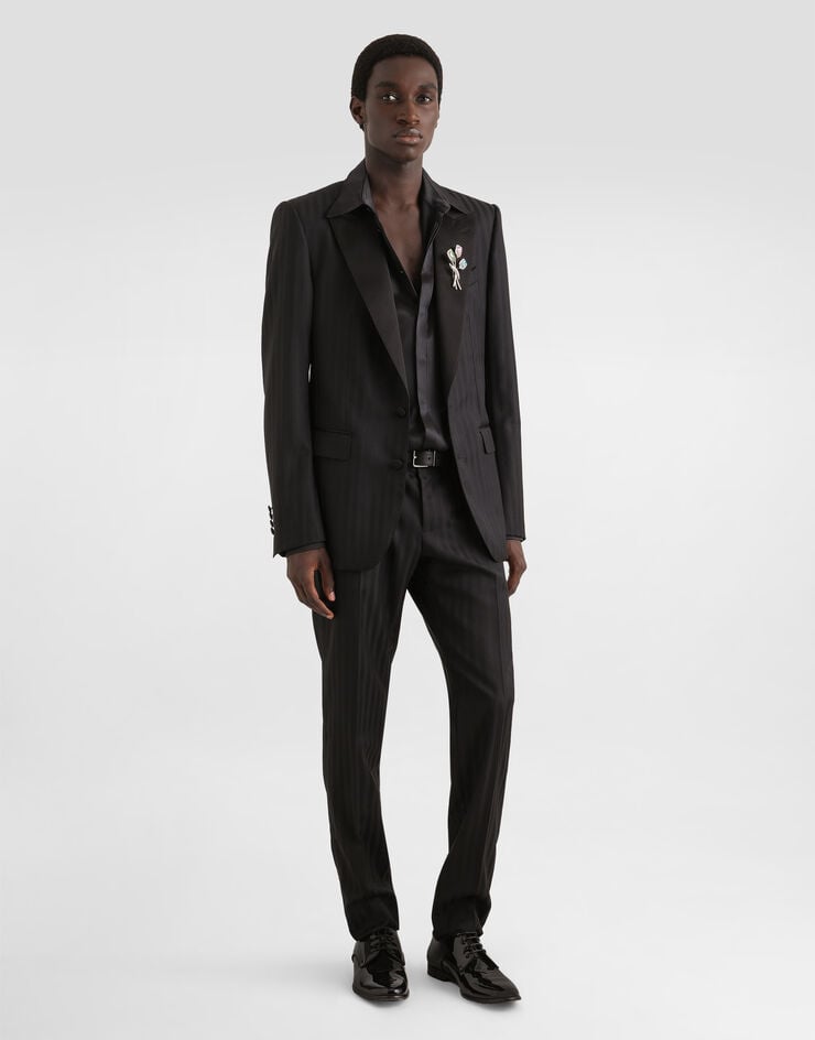 Dolce & Gabbana Wool pekin jacquard trousers Dolce & Gabbana Wool pekin jacquard trousers Black GYA5MTFR226