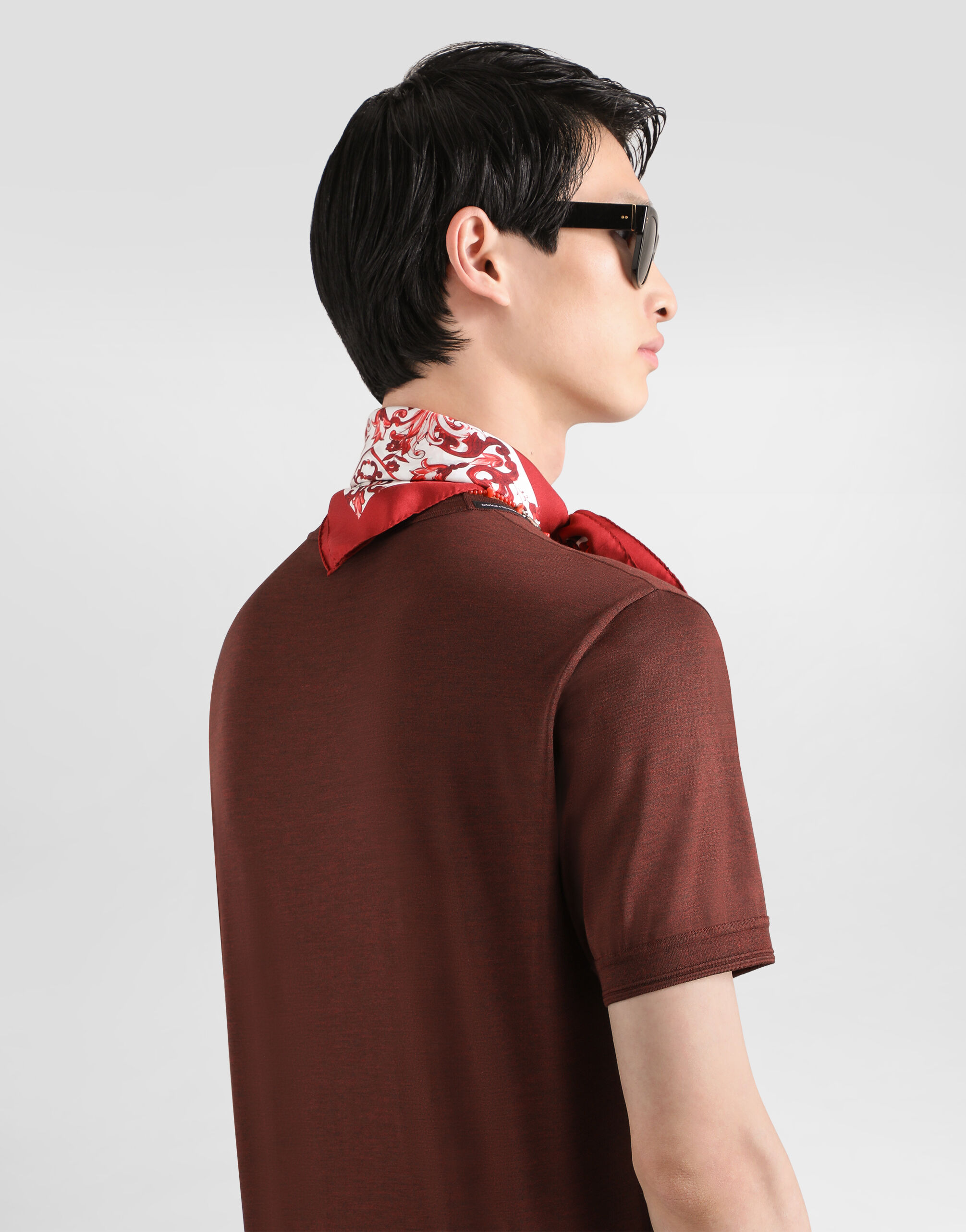 Crew neck silk t-shirt in Red for Men | Dolce&Gabbana® US