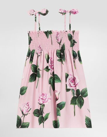 Dolce & Gabbana Rose-print poplin dress Print L54DE0FI5KS