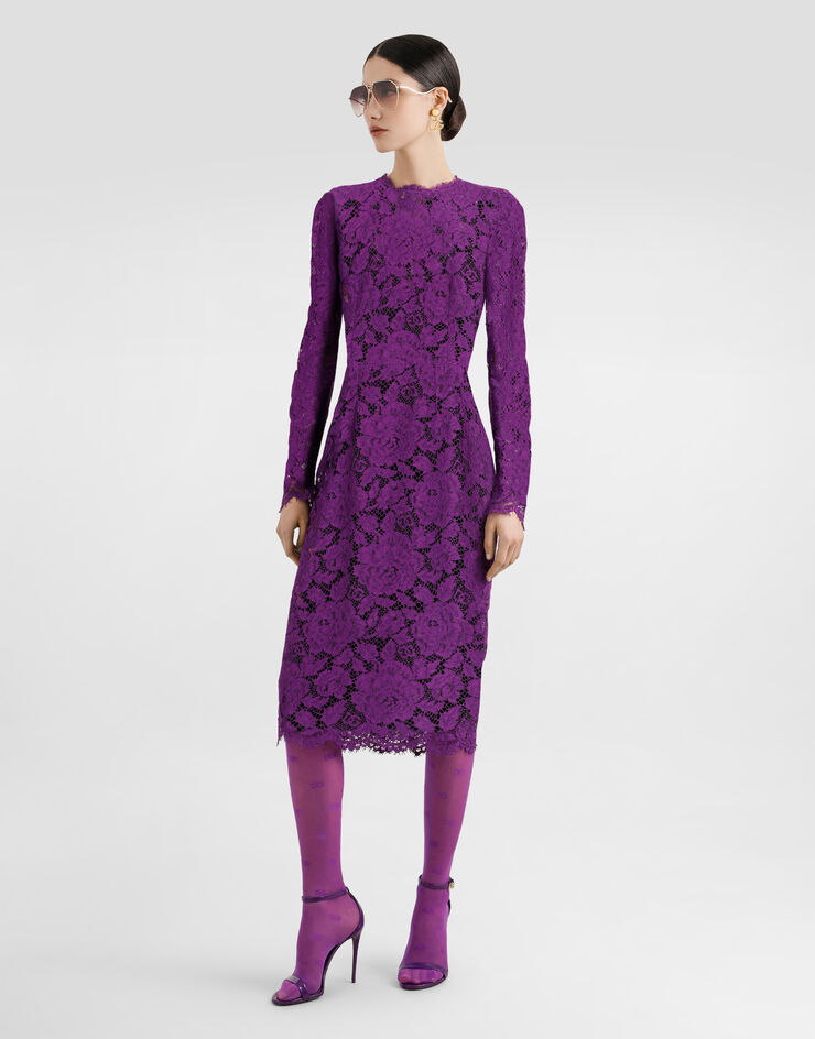 Dolce & Gabbana Cordonetto lace sheath dress Purple F6M0DTHLM7L