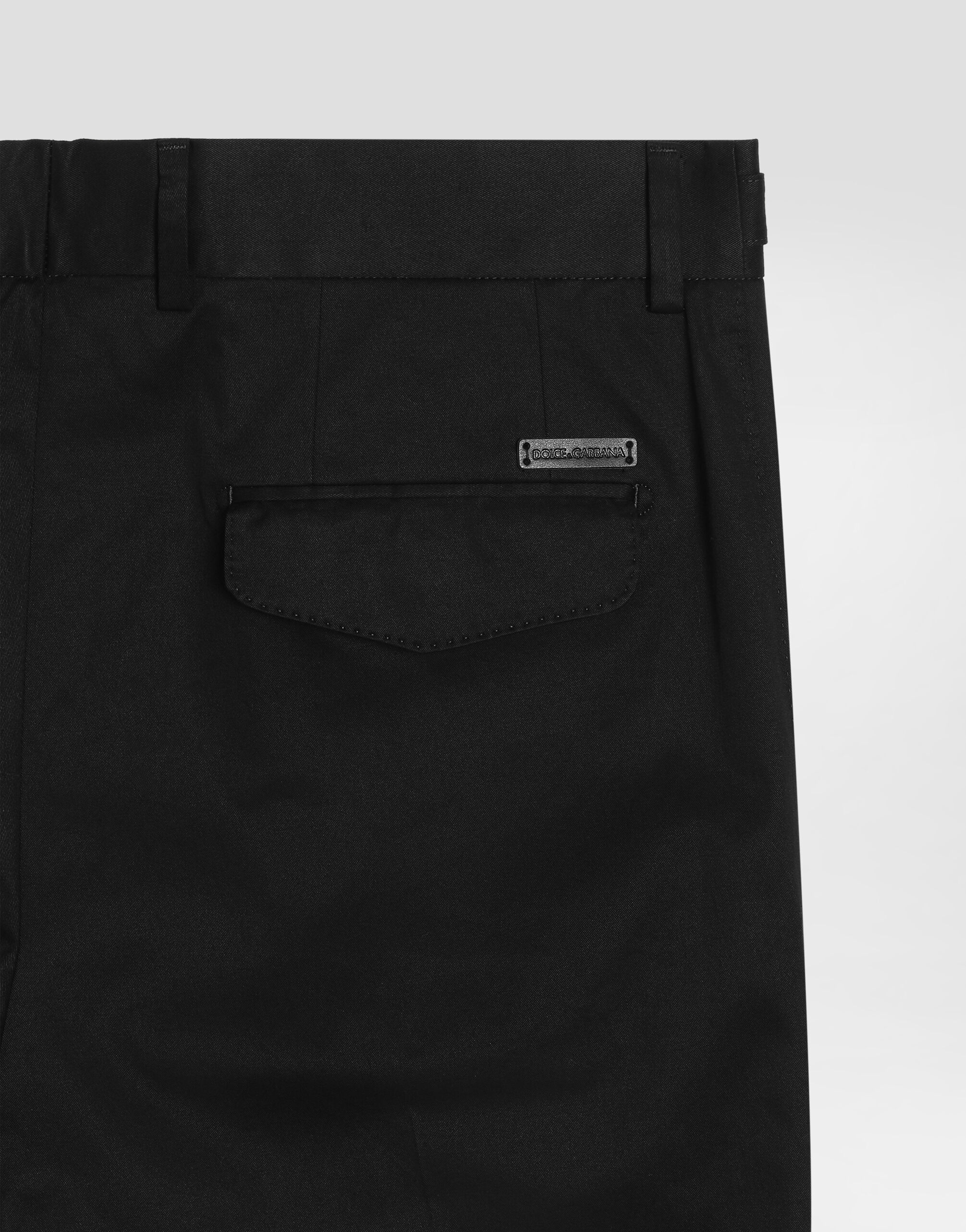 Cotton gabardine trousers in Black for Men | Dolce&Gabbana® US