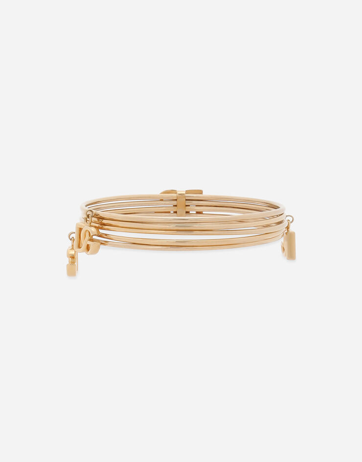 Dolce & Gabbana Rigid multi-hoop bangle with DG logo Gold WBQ6M3W1111