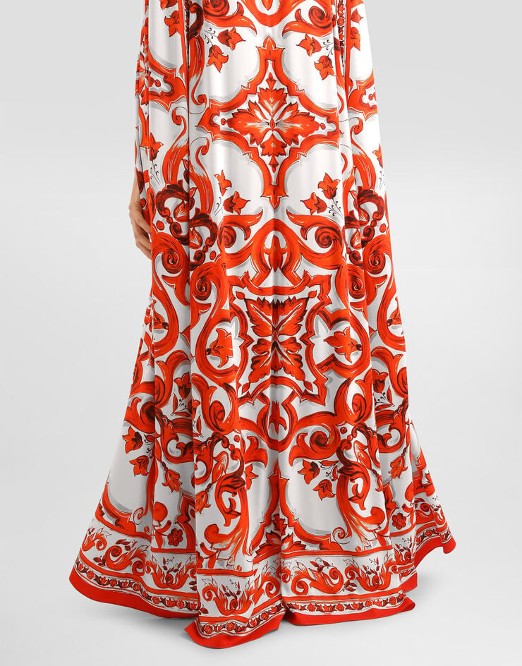 Dolce & Gabbana Majolica-print charmeuse dress Dolce & Gabbana Majolica-print charmeuse dress Multicolor F614YTGDDRJ
