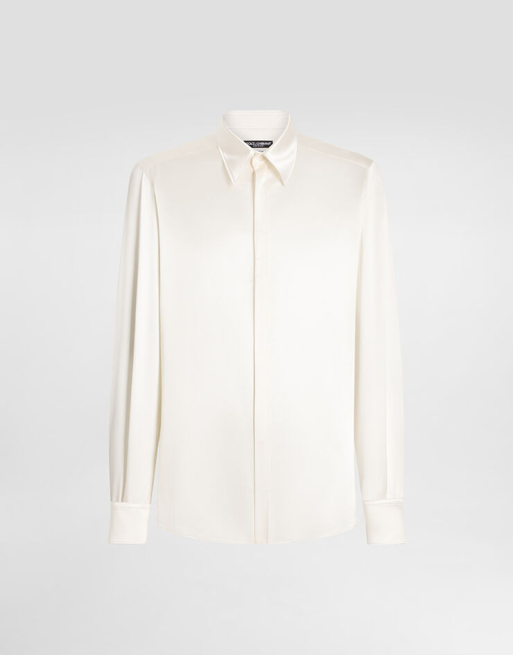 Dolce & Gabbana Hemd Martini aus Seidensatin Weiss G5JL8TFU1AU