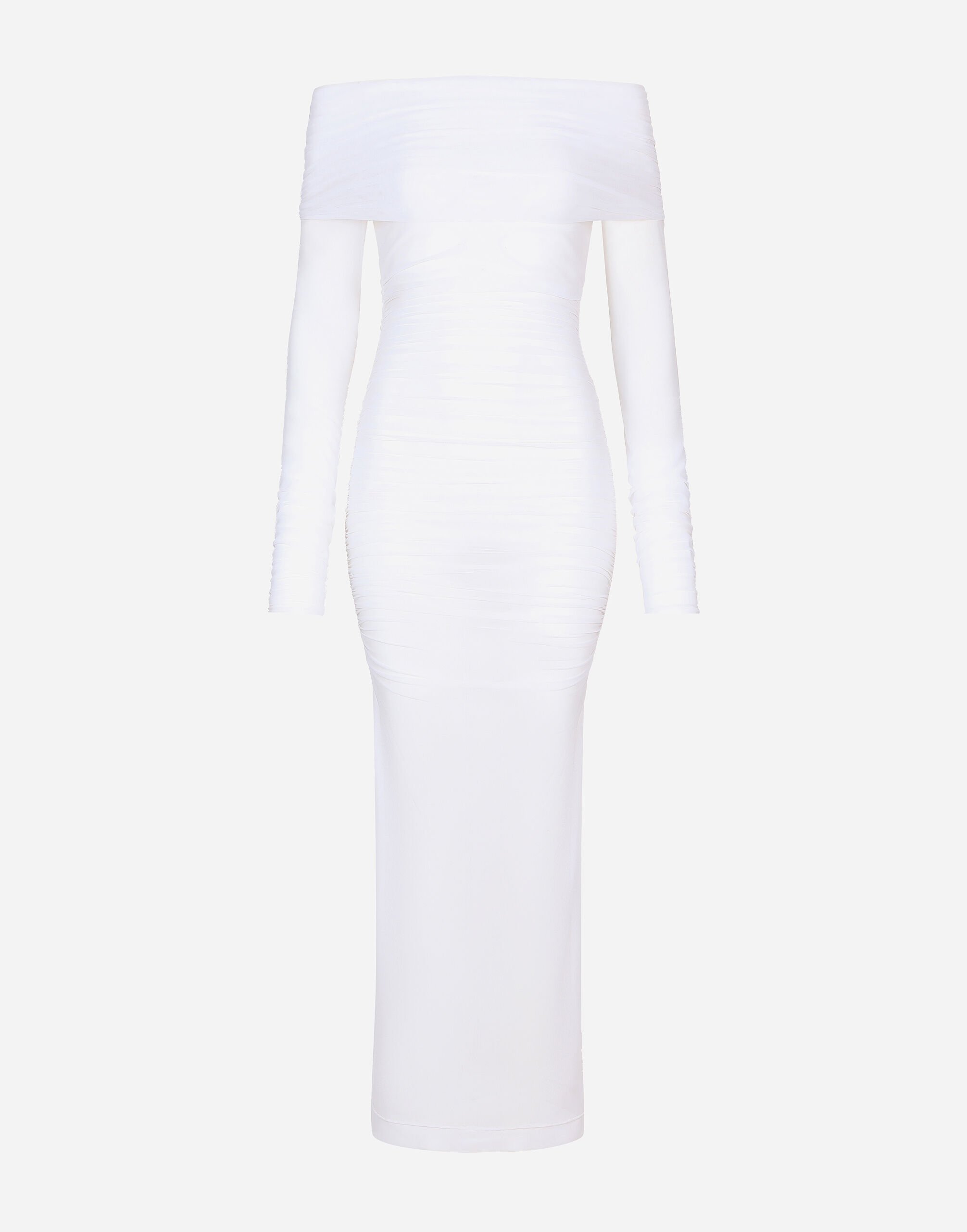 Dolce & Gabbana KIM DOLCE&GABBANA Longuette-Kleid aus Tüll Schwarz VG6187VN187