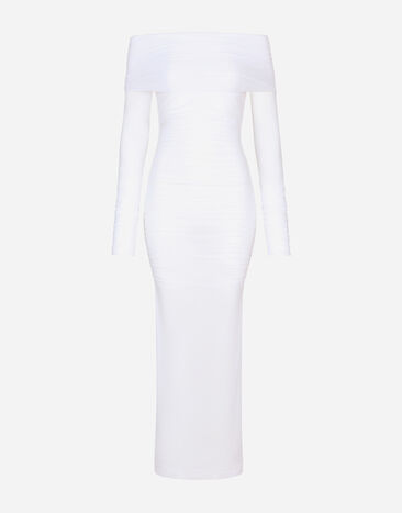 Dolce & Gabbana KIM DOLCE&GABBANA Tulle calf-length dress Silver BB7116AN241