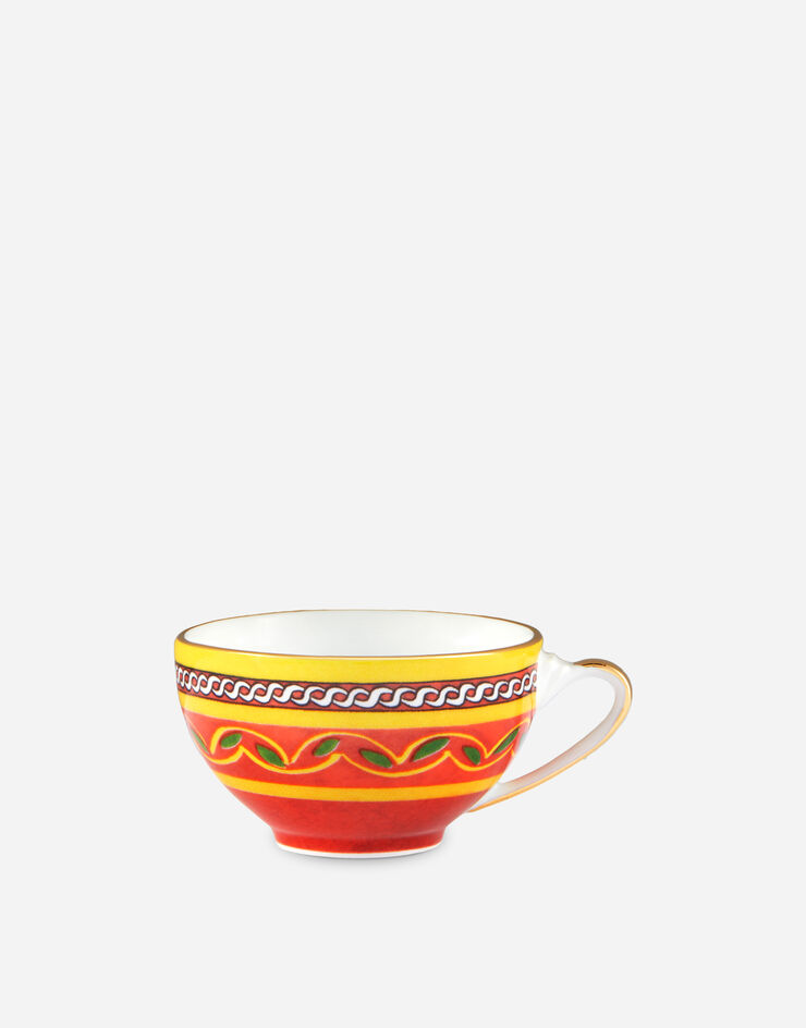 Dolce & Gabbana Tasse à Café avec Soucoupe en Porcelaine Multicolore TC0100TCA13