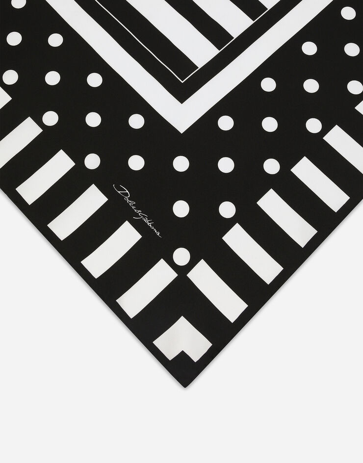 Dolce & Gabbana Silk twill scarf with polka-dot and striped print (70x70) Print FN092RGDCLA
