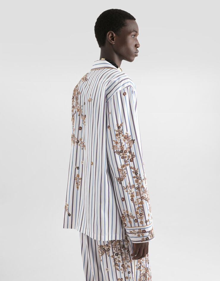 Dolce & Gabbana Vanity robe with embroidery Multicolor G2WH1ZGK203