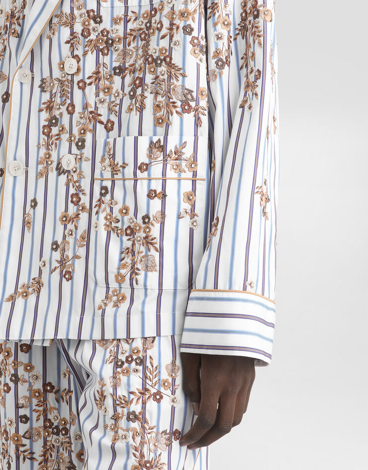 Dolce & Gabbana Vanity robe with embroidery Multicolor G2WH1ZGK203