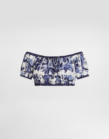 Dolce & Gabbana Majolica-print cotton top Print I7S12WFI5JK