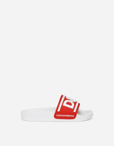 Dolce & Gabbana Sandalia de goma con estampado del logotipo Blanco DD0320AQ858