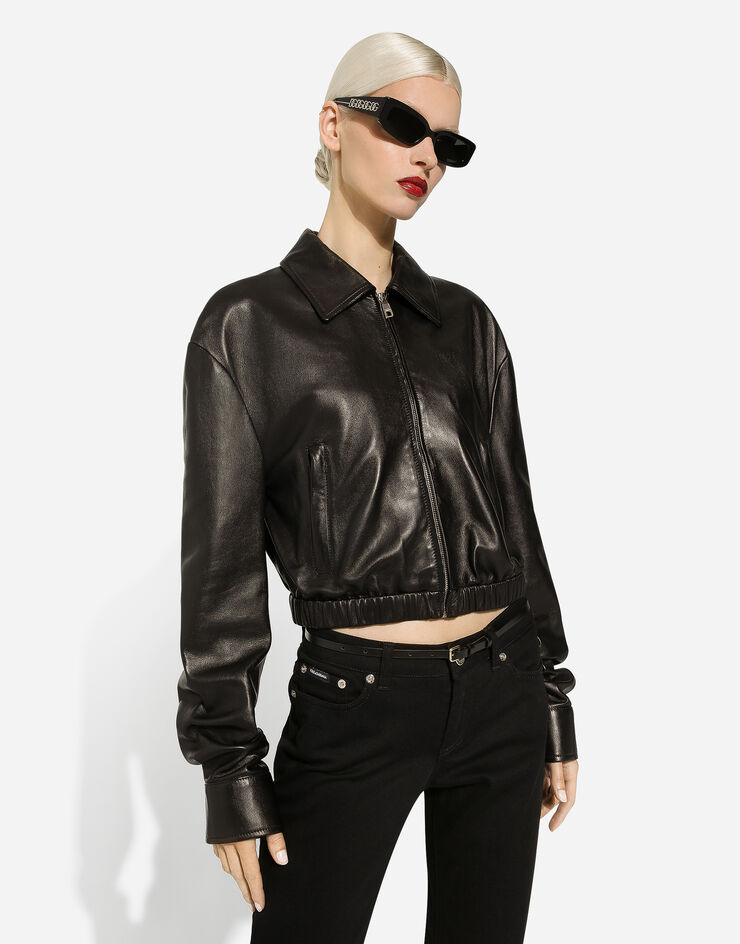 Dolce & Gabbana Lambskin bomber jacket Black F9R69LHULUW